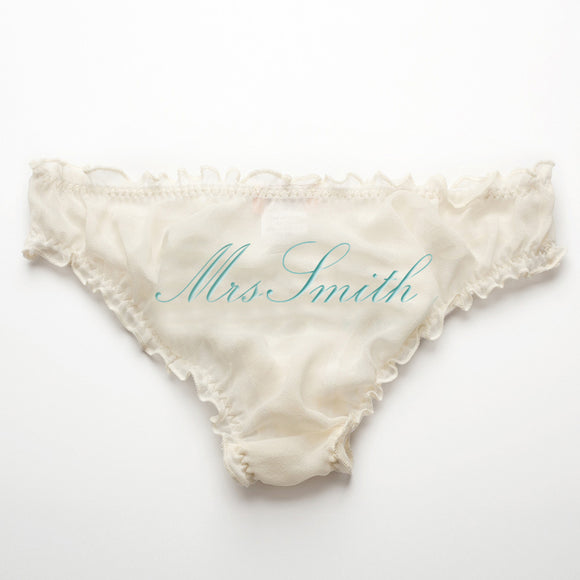 Silk Bridal Knicker_Personalised Monogram_Trousseau