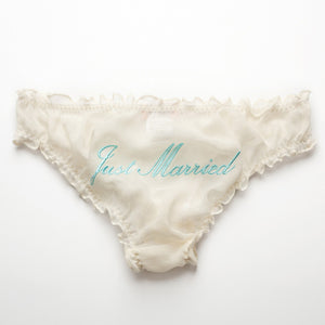 Just Married Embroidered Chiffon Knicker